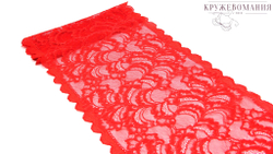 Эластичное кружево, красное, 23,5 см, (Арт: EK-2183), м