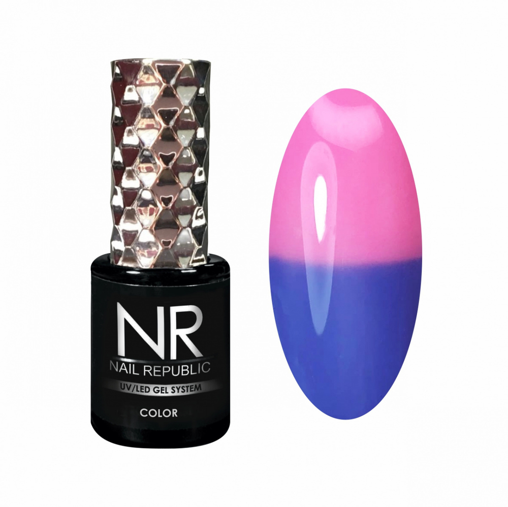 Nail Republic Гель-лак THERMO COLOR 601 Синий-розовый, 10 мл