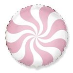 Шар (18"/46 см) Круг, Леденец, Розовый 1 шт.