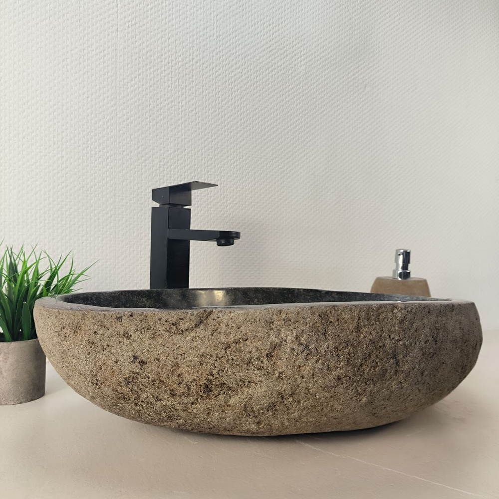 Раковина из речного камня RS-66100 58х37х15 из натурального камня