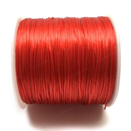 Резинка для браслета многослойная красная 0.7 мм (катушка ок.60 м)