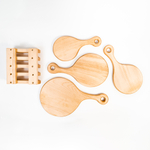 Деревянные разделочные доски 4 шт. из сибирского кедра на подставке RDN1