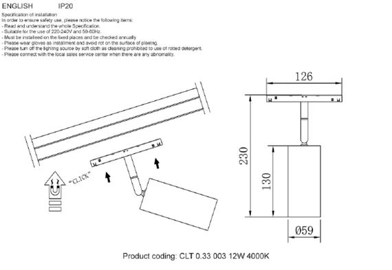Трековый светодиодный светильник Crystal Lux CLT 0.33 003 12W WH 4000K