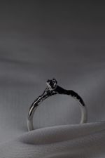 Кольцо Асфальт с голубым топазом