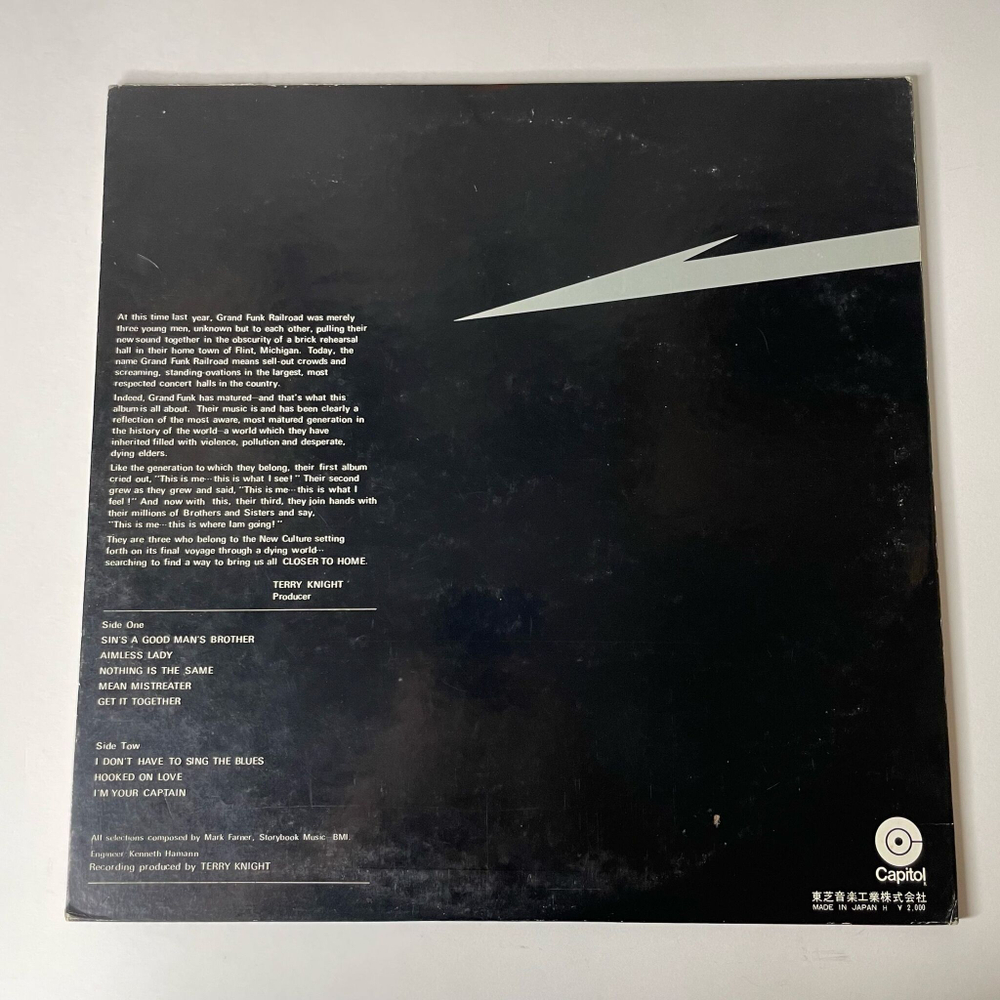 Винтажная виниловая пластинка LP Grand Funk Railroad Closer To Home (Japan 1970) (Obi) Nothing Is The Same