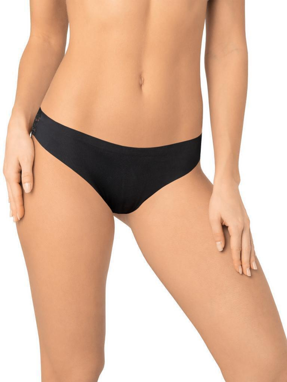 Трусики-бразилиана с тончайшей кружевной задней частью (Размер: M) (Цвет: бежевый)