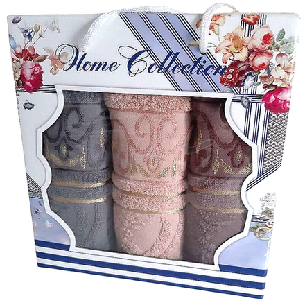 Набор из 3-х махровых полотенец в подарочной упаковке, 100% хлопок, Китай.