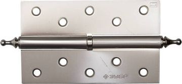 ЗУБР 125 х 75 х 2.5 мм, разъемная, правая, цвет матовый никель (PN), 2 шт, карточная петля (37605-125-4R)