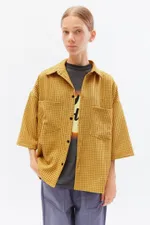 Рубашка БИЧ укороченная оверсайз желтая