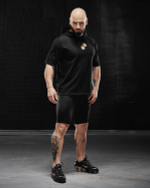 Мужская футболка с капюшоном Olimp hoodie T-shirt Gold Series Black