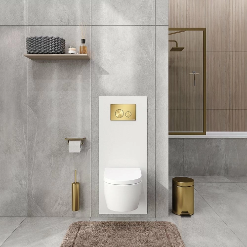 Инсталляция для унитаза WasserKraft Salm 27TLT.010.ME.WH.MG03 белая панель/кнопка матовое золото