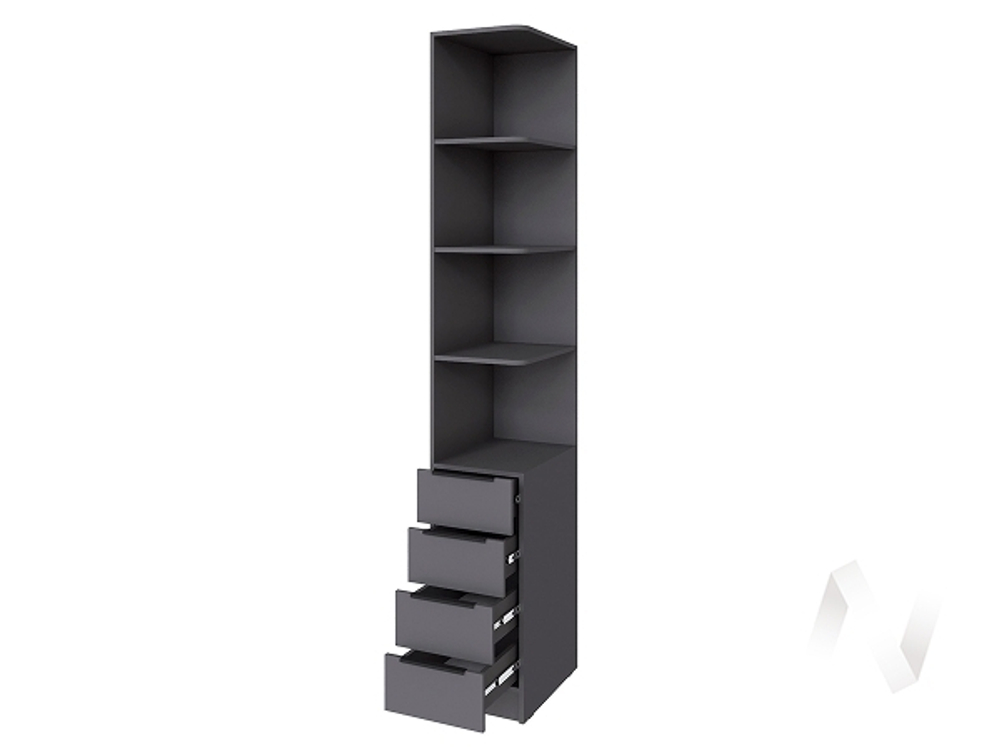 Угловое завершение Мадрид 0;35 с 4 ящ. правое (графит серый)