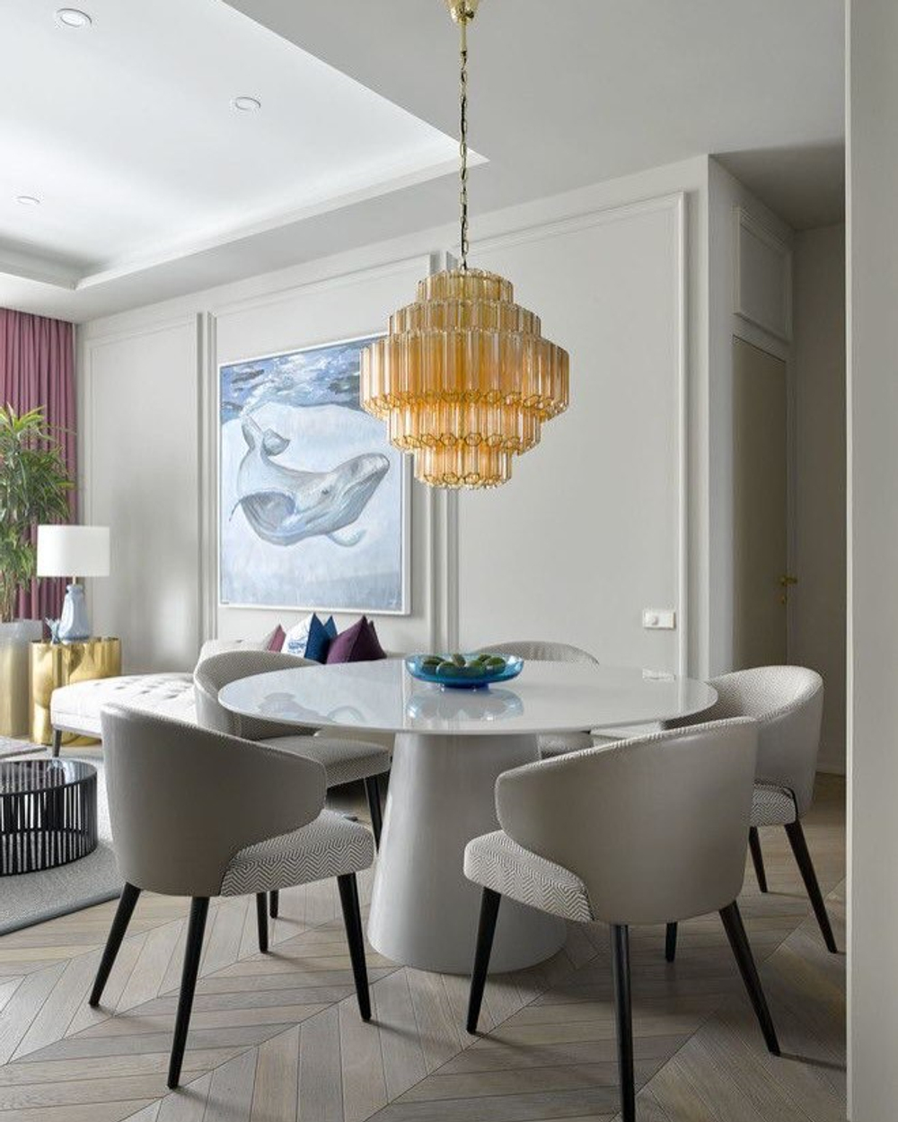 Роскошная многоярусная люстра в тёплом золотом оттенке и прозрачном ✨