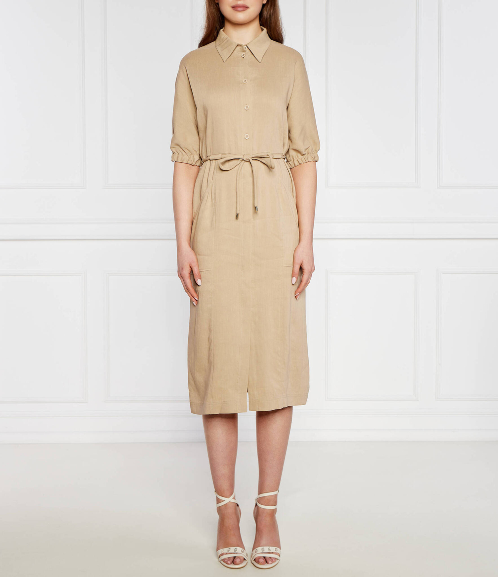 Льняное платье с ремешком Marc Cain - бежевый(WC 21.48 W47)