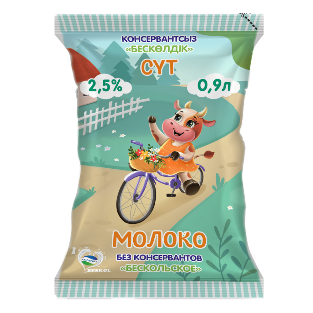 Молоко Molservice 2,5 % 900 мл тфа