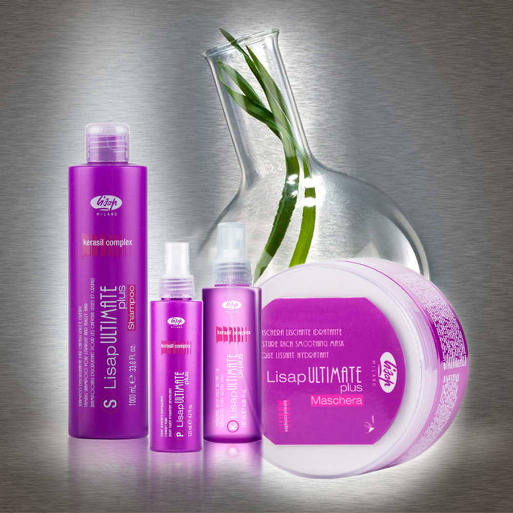 Шампунь с разглаживающим действием для гладких и вьющихся волос «S-LISAP Ultimate Plus Taming Shampoo For Straight and Curly Hair» (1000мл)