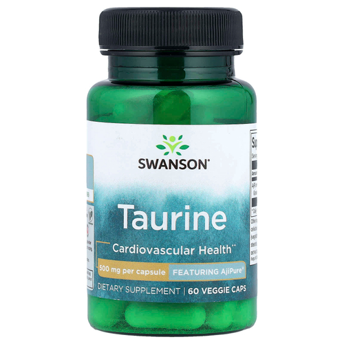 Swanson, Таурин, 500 мг, 60 растительных капсул