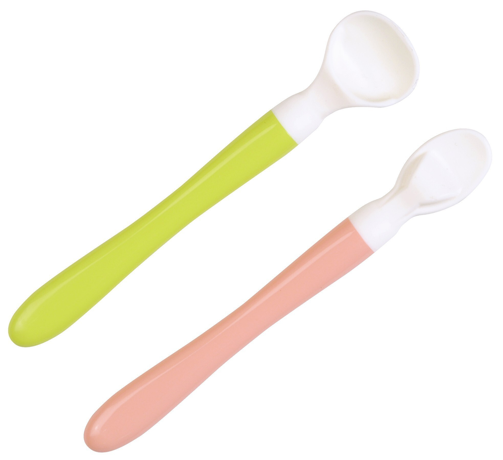 Набор ложек Pigeon, 2 шт., зеленый, розовый