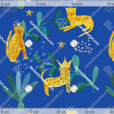 leopard blue by Watercolor Kamill 333 DPI