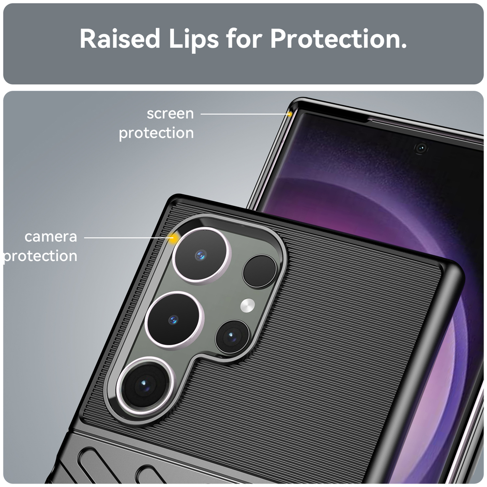 Чехол усиленный противоударный для смартфона Samsung Galaxy S24 Ultra, мягкий отклик кнопок, серия Onyx от Caseport