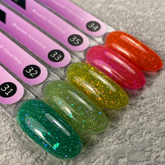 Жидкий полигель светоотражающий с юкки Crazy lak 32 10мл  (для укрепления, ремонта, донаращивания)