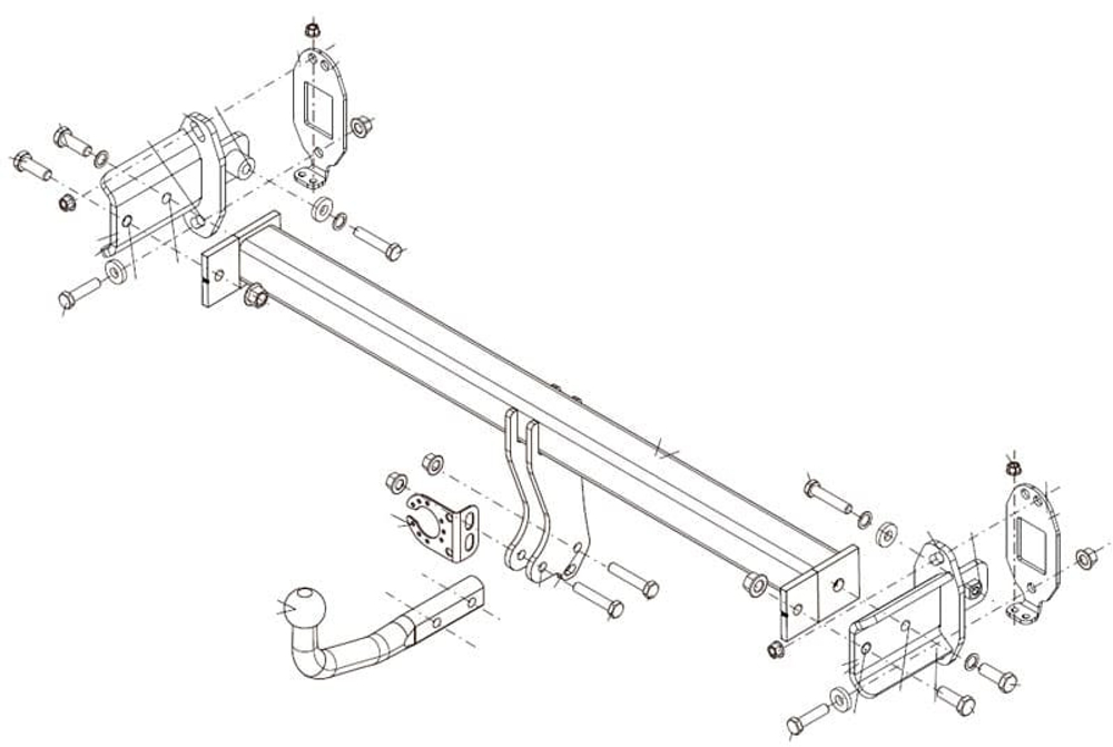 Фаркоп Brink (Thule) 609100 для MERCEDES-BENZ GLC (X253) 15-(паспорт и сертификат в комплекте)(без электрики)