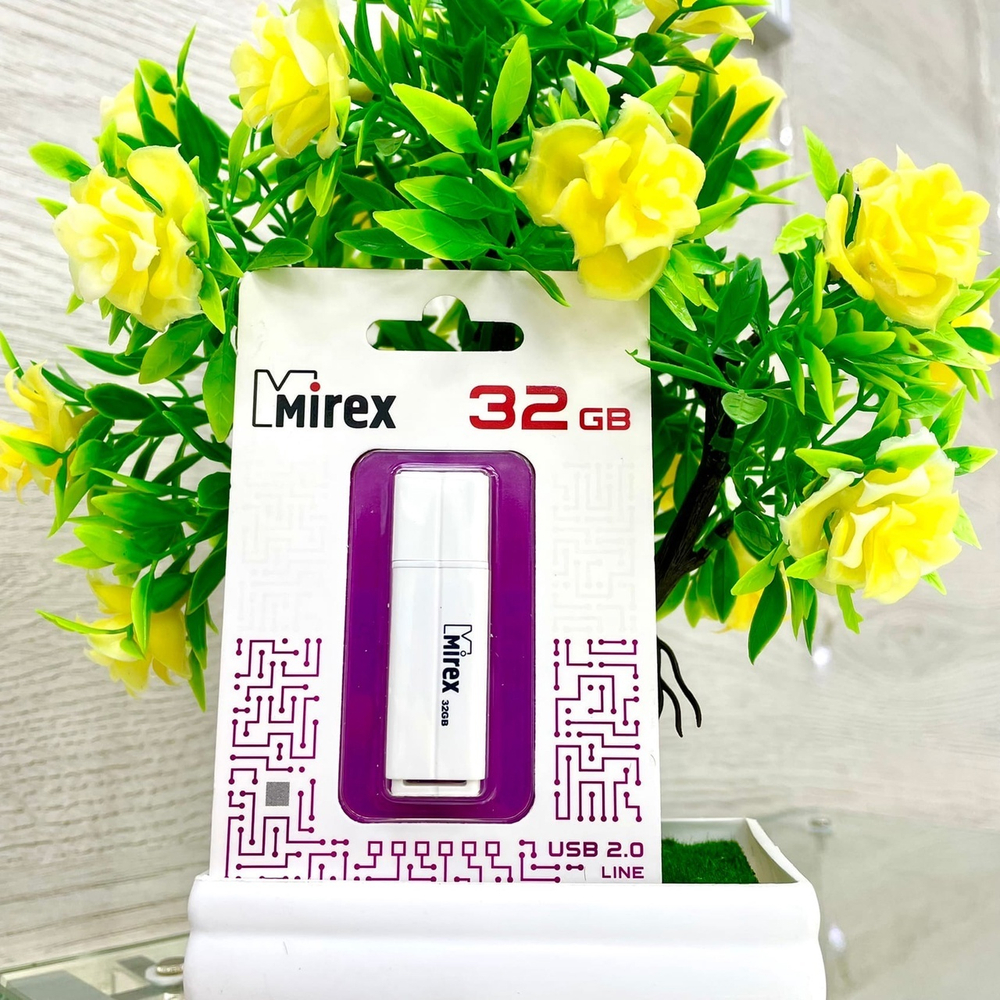 USB Флешка 32GB Mirex LINE, USB 2.0, белая