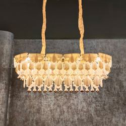 Люстра Cloyd PLINSE C14 / шир. 102 см - керамика - золото (арт.11493)