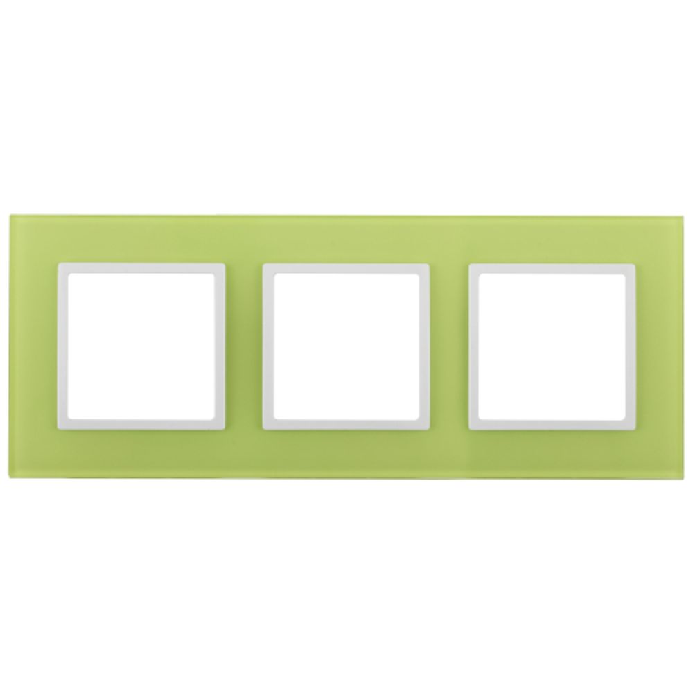 14-5103-26 ЭРА Рамка на 3 поста, стекло, Эра Elegance, лайм+бел | Elegance Лайм + Белый