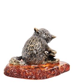 AM-2224 Фигурка «Кот Любимая работа» (латунь, янтарь)