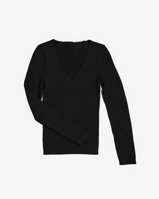 Топ с длинным рукавом и V-образным вырезом