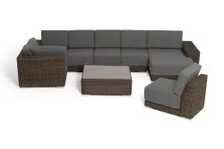 "Капри" трансформирующаяся лаунж-зона из искусственного ротанга, цвет коричневый