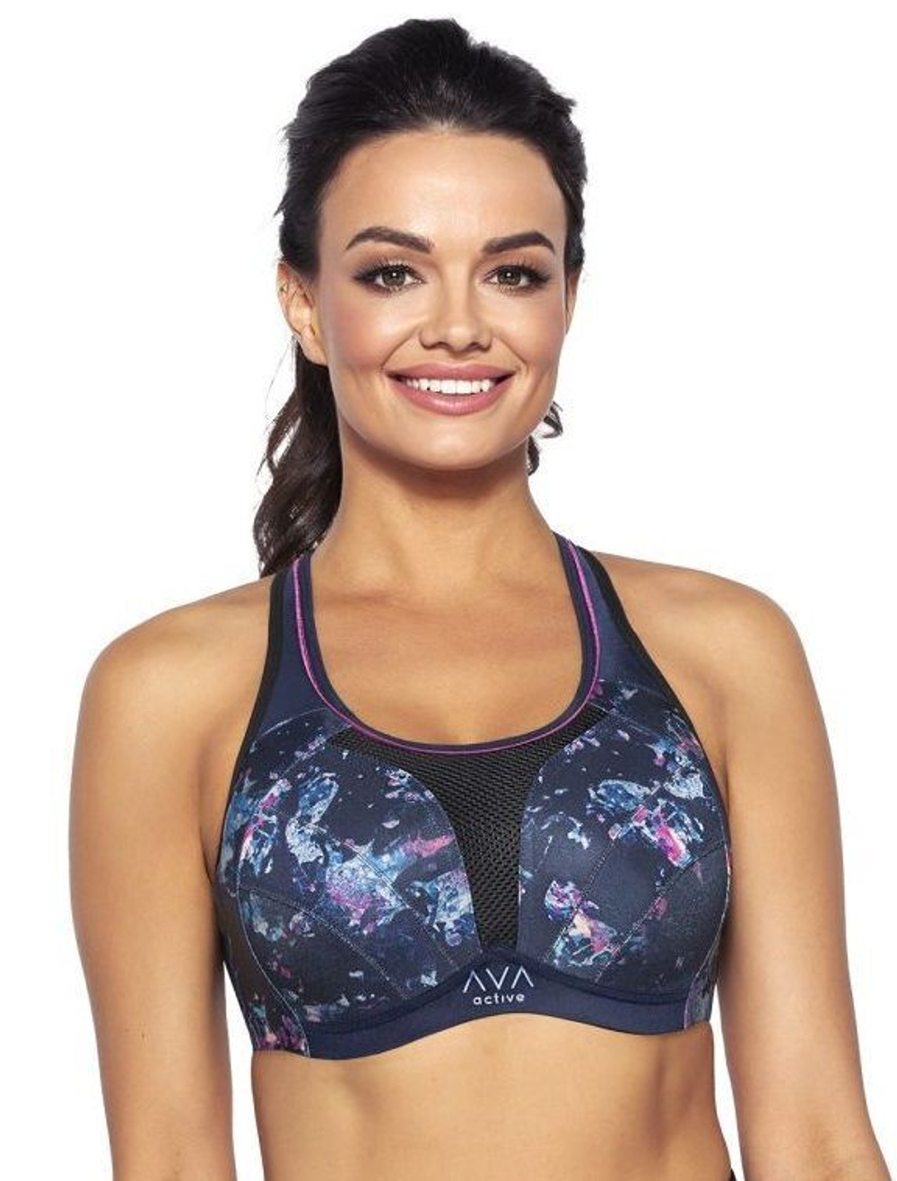 Бюстгальтер plus size Dina для занятий спортом и активного отдыха (Размер: 100E) (Цвет: темно-синий)