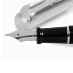 Перьевая ручка Aurora Talentum Cappuccio Cromato Black CT, перо - F, в подарочной коробке