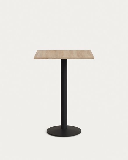 Высокий садовый столик Esilda натуральный на черном металлическом основании 60 x 60 x 96 см