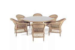 "Эспрессо–150 S" обеденная группа плетеная, цвет соломенный