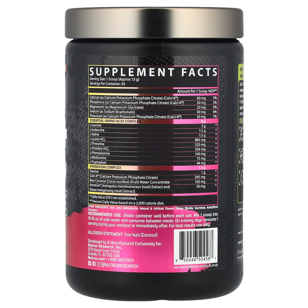 Nutrex Research, EAA + Hydration, розовый лимонад, 390 г (13,76 унции)