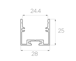 Профиль накладной алюминиевый LC-LP-2528-2 Anod