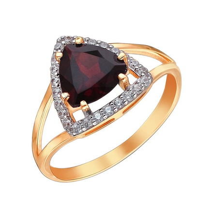 Кольцо с гранатом из серебра 925 пробы JA-R-11273А-1