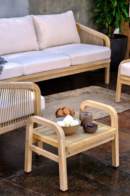Диванная группа из акации Joygarden РИМИНИ со столом 150 см L, Light Teak, бежевый