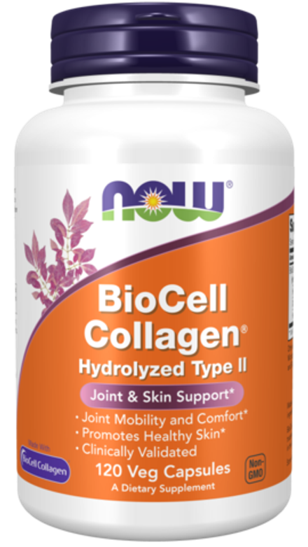 NOW Foods, Гидролизованный коллаген II типа, BioCell Collagen Hydrolyzed Type II, 120 вегетарианских капсул