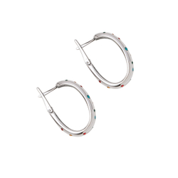 "Монпасье" серьги в серебряном покрытии из коллекции "Молодежная" от Jenavi с английским замком