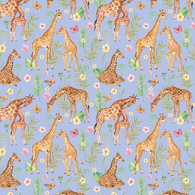 Жирафы на голубом фоне