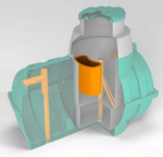 Септик отстойного типа с насосным отсеком ЭкоПром Rostok Дачный 1500 л. горизонтальный / 450 л. в сутки / 2-4 чел. / принудительный сброс (168x112x184см;85кг;черный, зеленый) - арт.555766