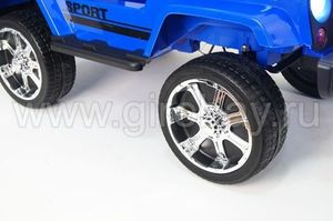 Детский электромобиль River Toys Jeep T008TT синий фото №9