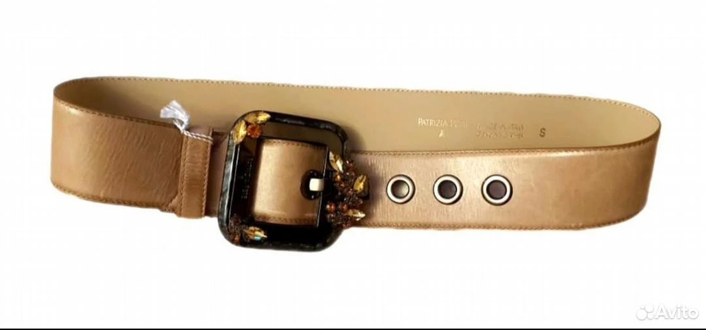 Patrizia Pepe пояс стразы коричневый
