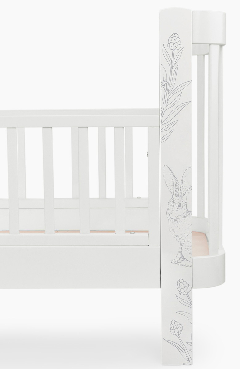 Детская кроватка-трансформер Happy baby Mommy Love в комплекте с расширением 160х70 white