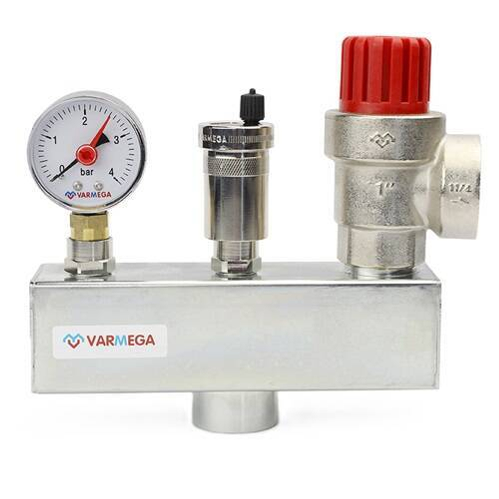 Группа безопасности котла Varmega VM163 - 1" (для систем отопления до 200 кВт, без теплоизоляции)