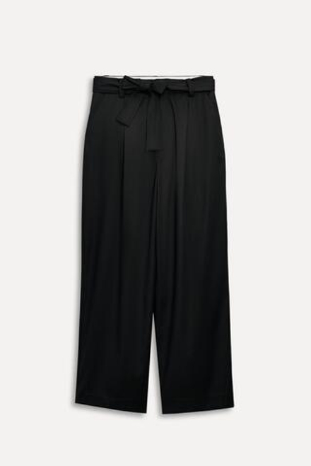 ZARA ШЕРСТЯНЫЕ БРЮКИ С ПОЯСОМ — 50TH ANNIVERSARY, ЧЕРНЫЙ