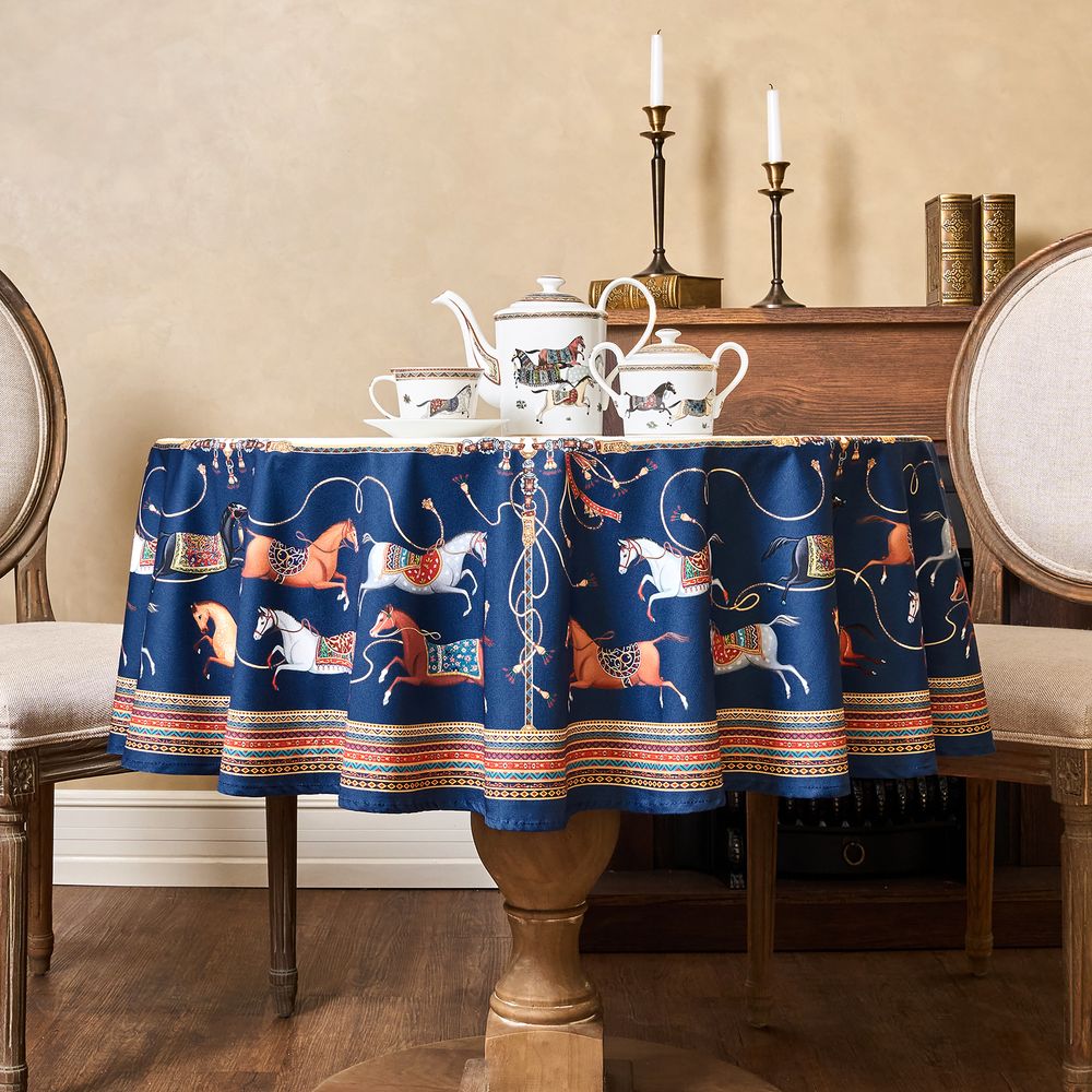 СКАТЕРТЬ КРУГЛАЯ "PASSAGE" 220СМ ,БЕЛЫЙ,100%ХЛОПОК,ТВИЛ,ПРОПИТКА